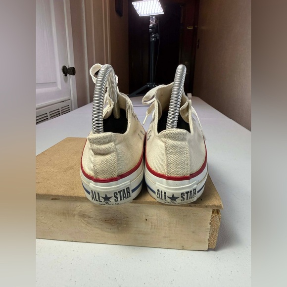 Vintage Converse Made in USA Shoes M 3 W 5 low white Chuck Taylor - Picture 12 of 13